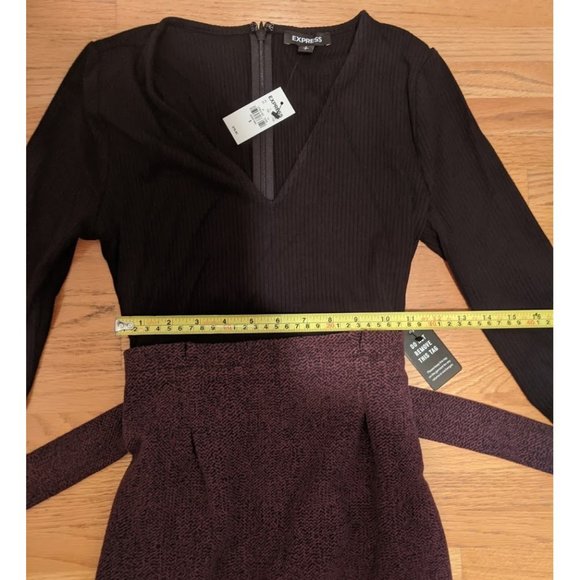 Jacquard Sash Tie Fit And Flare Dress (small) - Picture 6 of 6